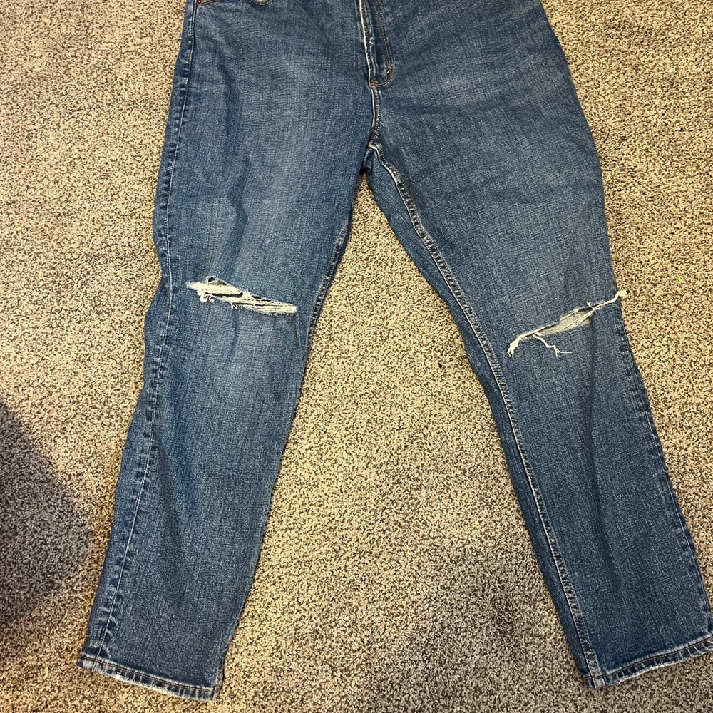 Abercrombie & Fitch Blue Distressed Skinny Jeans